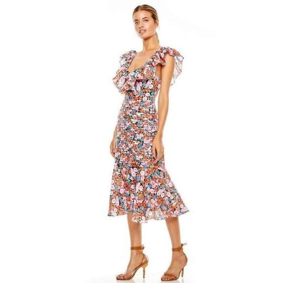 La Maison Talulah Cloud Nine Midi Dress in Multicolor XLarge Womens Floral - Picture 3 of 14